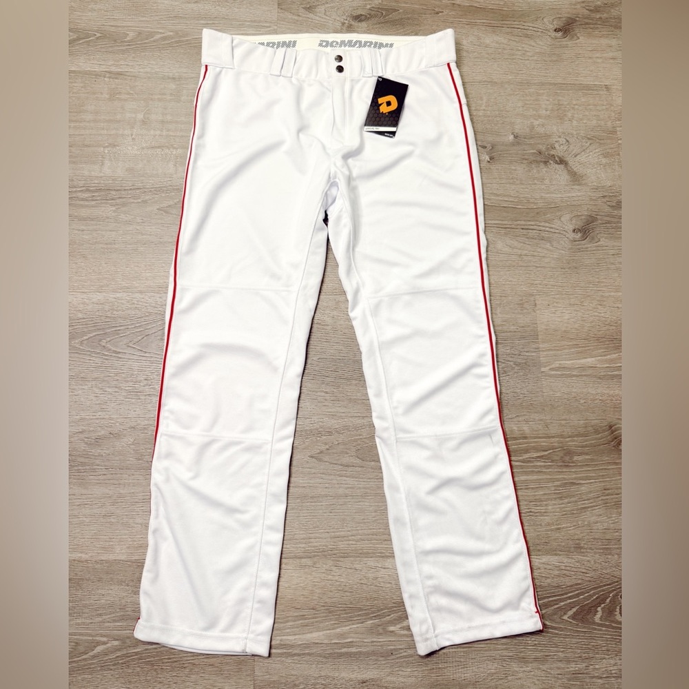 •DEMARINI• WHITE RED STRIPE BASEBALL PANTS